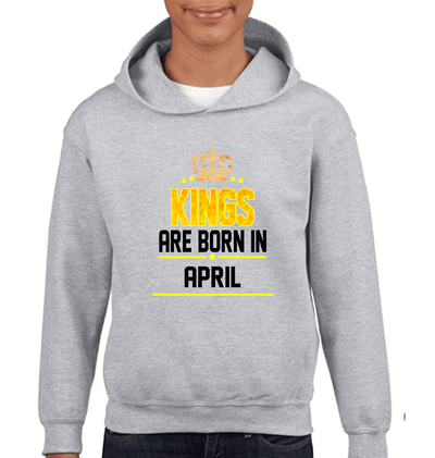 Kings Are Born In April Boy Hoodies-FunkyTeesClub