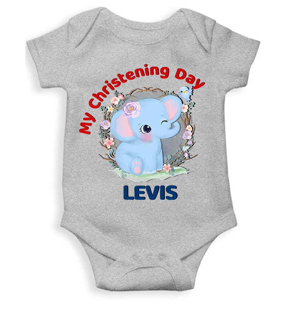 Custom Name Christening Day Baptism Rompers for Baby Boy- FunkyTeesClub