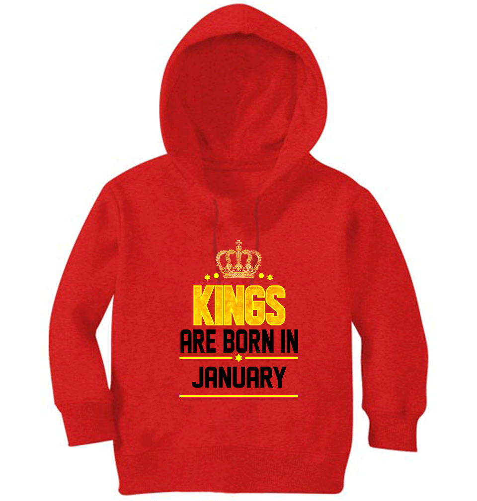 Kings Are Born In January Boy Hoodies-FunkyTeesClub