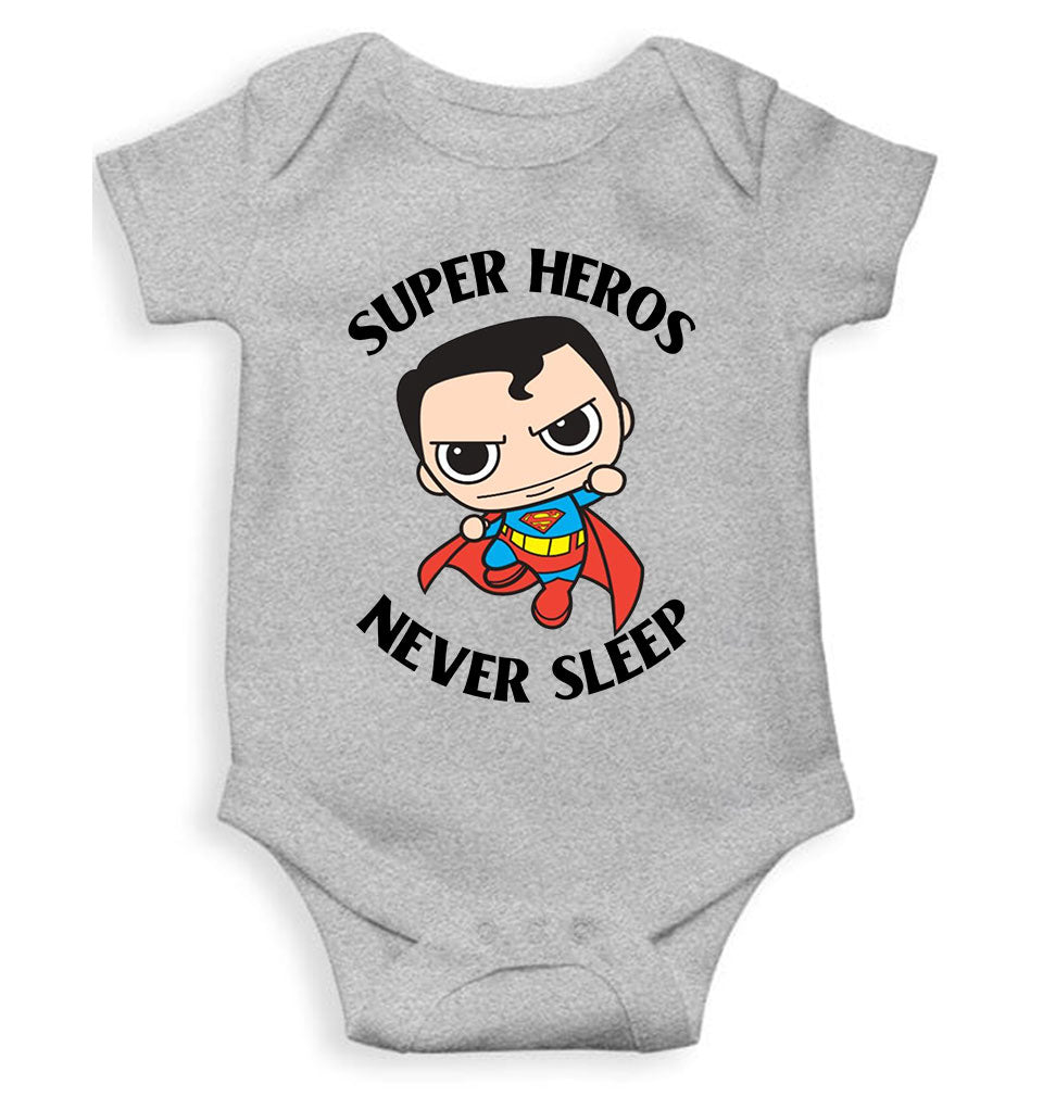 Super Heros Never Sleeps Rompers for Baby Girl- FunkyTeesClub