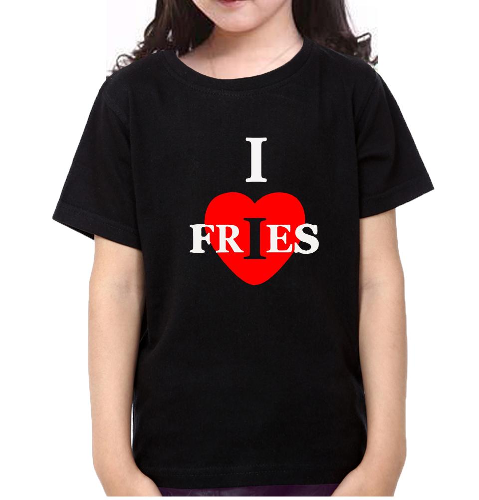 I Love Fries Half Sleeves T-Shirt For Girls -FunkyTeesClub