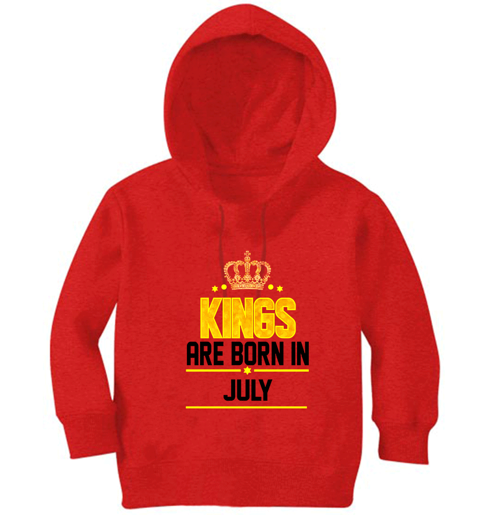 Kings Are Born In July Boy Hoodies-FunkyTeesClub