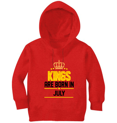 Kings Are Born In July Boy Hoodies-FunkyTeesClub