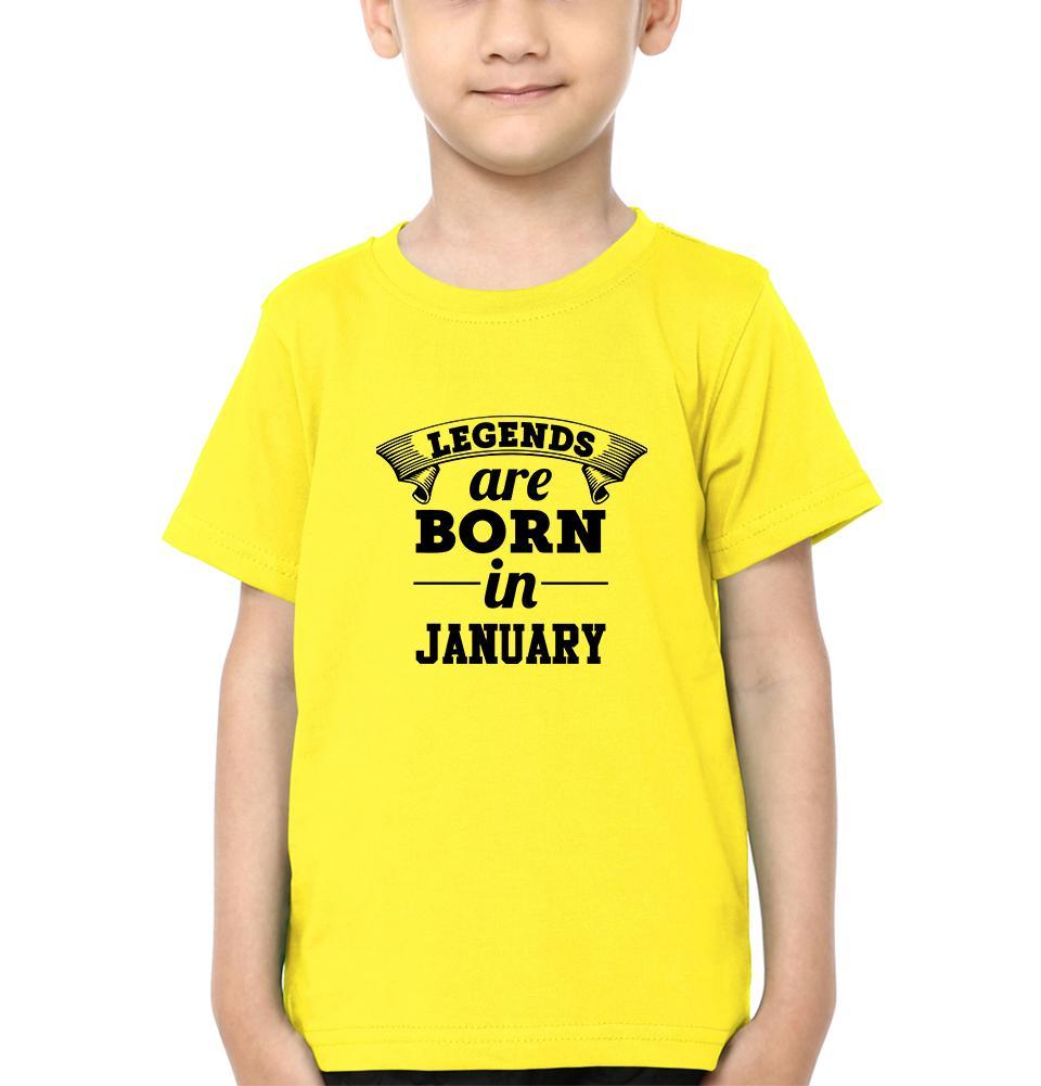 Legends are Born in January Half Sleeves T-Shirt for Boy-FunkyTeesClub