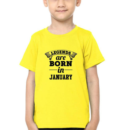 Legends are Born in January Half Sleeves T-Shirt for Boy-FunkyTeesClub