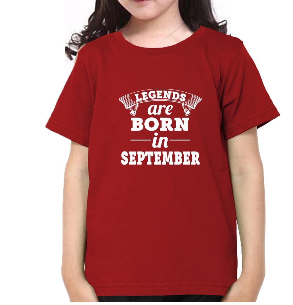 Legends are born in september Half Sleeves T-Shirt For Girls -FunkyTeesClub