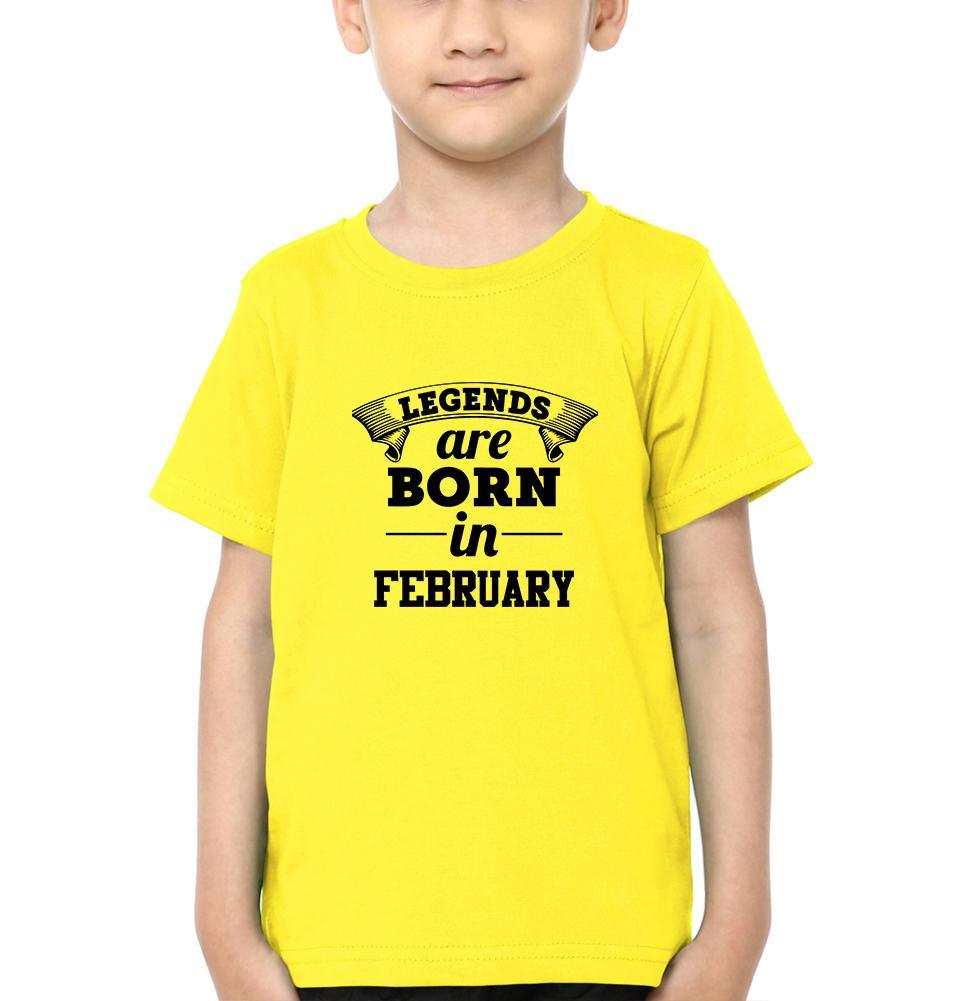 Legends are Born in February Half Sleeves T-Shirt for Boy-FunkyTeesClub
