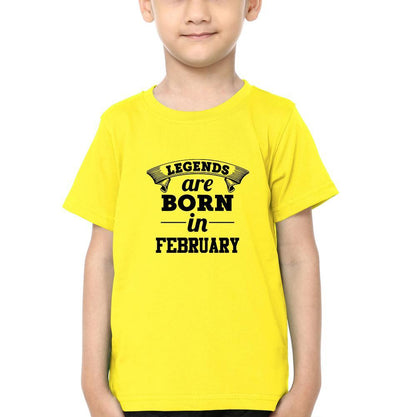 Legends are Born in February Half Sleeves T-Shirt for Boy-FunkyTeesClub
