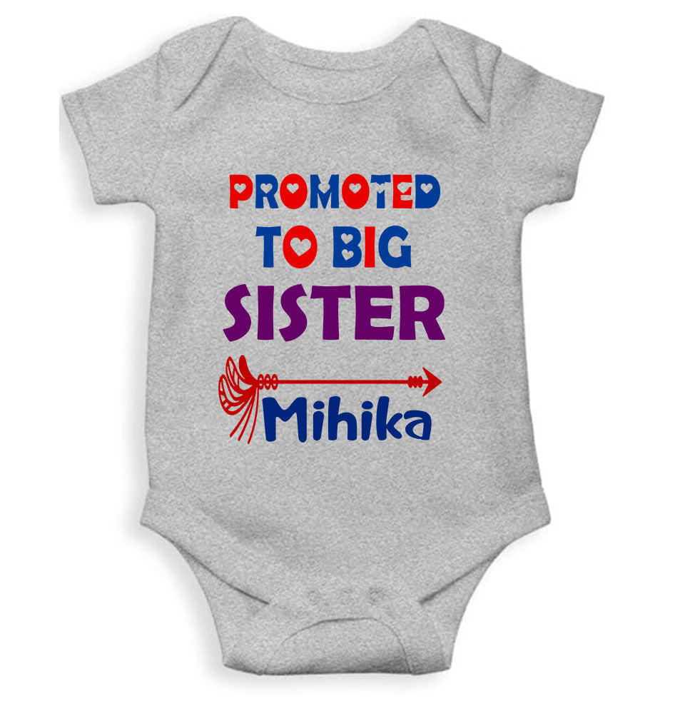 Custom Name Promoted To Big Sister Rakhi Rompers for Baby Girl- FunkyTeesClub