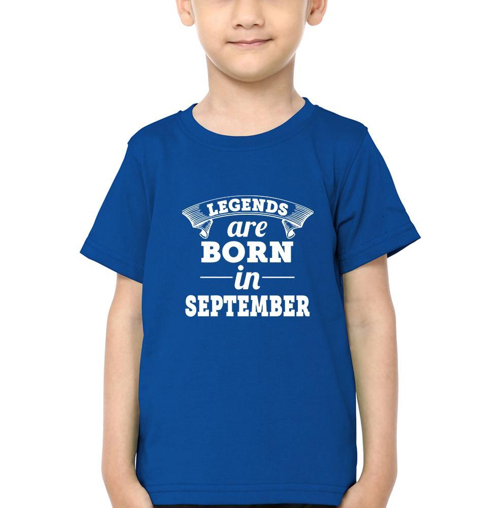 Legends are born in September Half Sleeves T-Shirt for Boy-FunkyTeesClub