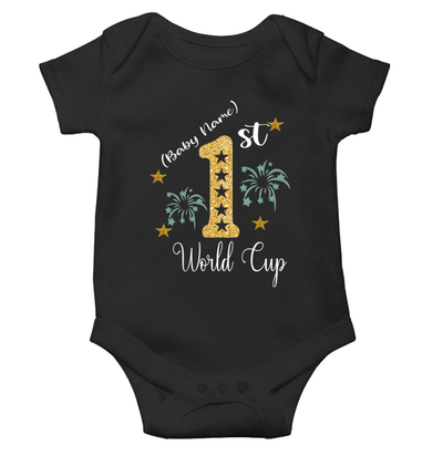 1st World Cup Custom Name Rompers for Baby Girl- FunkyTeesClub