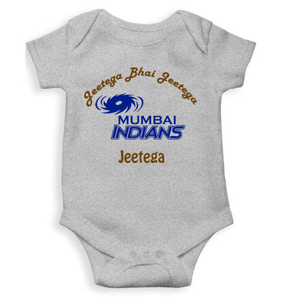 IPL Mumbai Indians Jeetega Bhai Jeetega MI Jeetega Rompers for Baby Girl- FunkyTeesClub