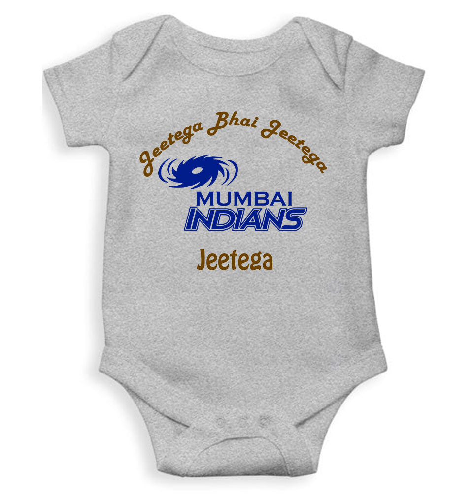 IPL Mumbai Indians Jeetega Bhai Jeetega MI Jeetega Rompers for Baby Girl- FunkyTeesClub