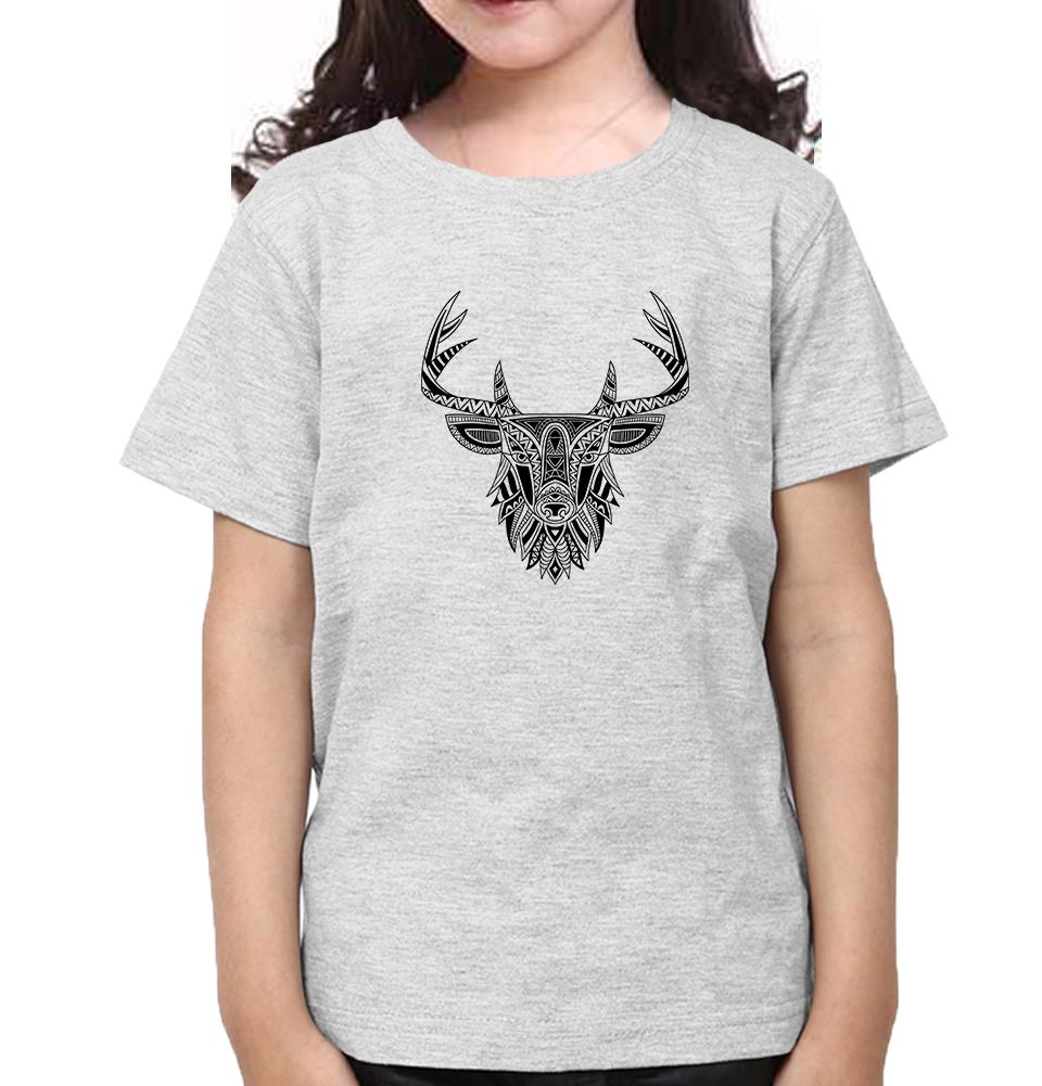 ETHINIC DEER Half Sleeves T-Shirt For Girls -FunkyTeesClub