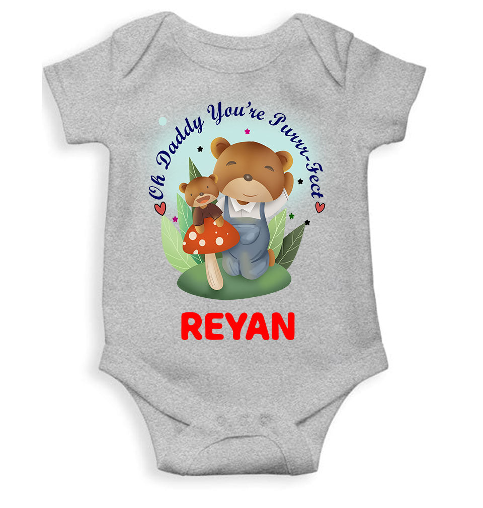 Custom Name Ohh Daddy You Are Purr Fect Fathers Day Rompers for Baby Boy- FunkyTeesClub