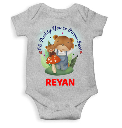 Custom Name Ohh Daddy You Are Purr Fect Fathers Day Rompers for Baby Boy- FunkyTeesClub