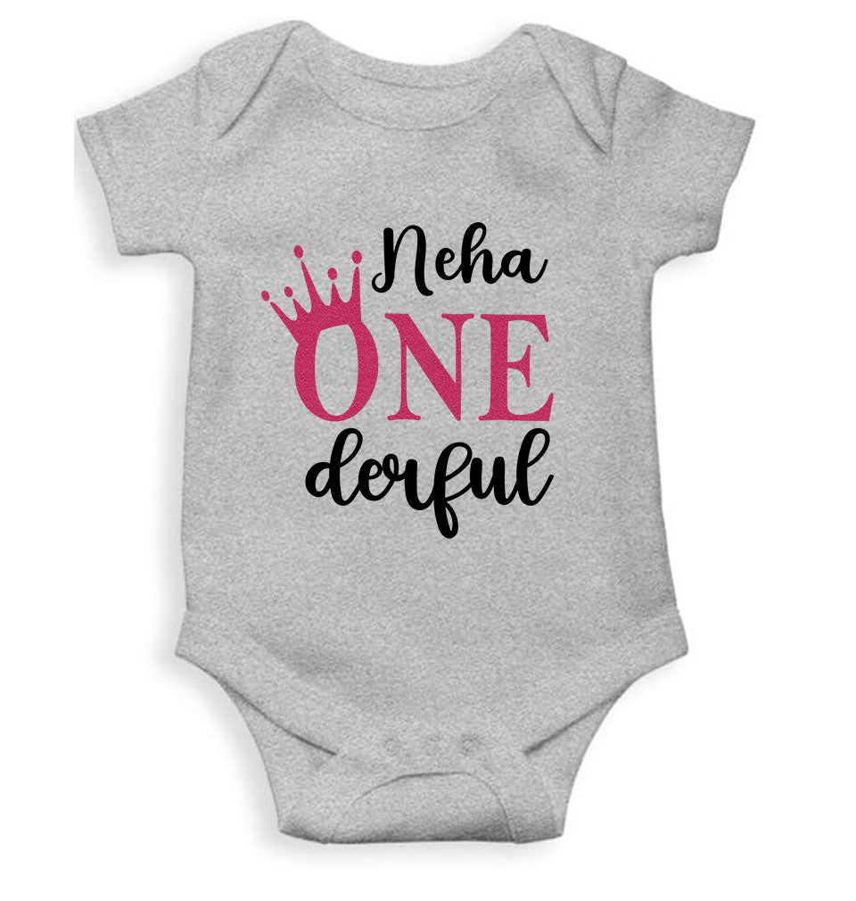 Custom Name First Birthday Rompers for Baby Girl- FunkyTeesClub