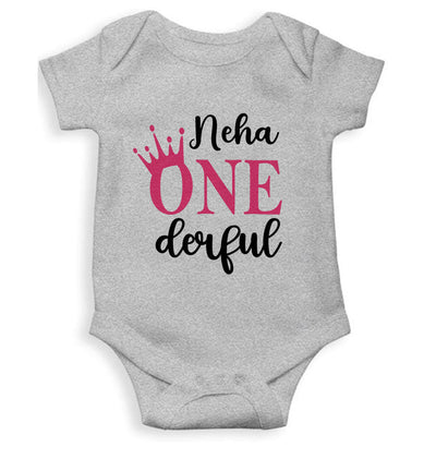 Custom Name First Birthday Rompers for Baby Girl- FunkyTeesClub