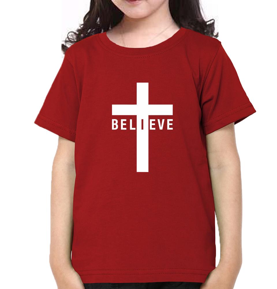 Believe Half Sleeves T-Shirt For Girls -FunkyTeesClub