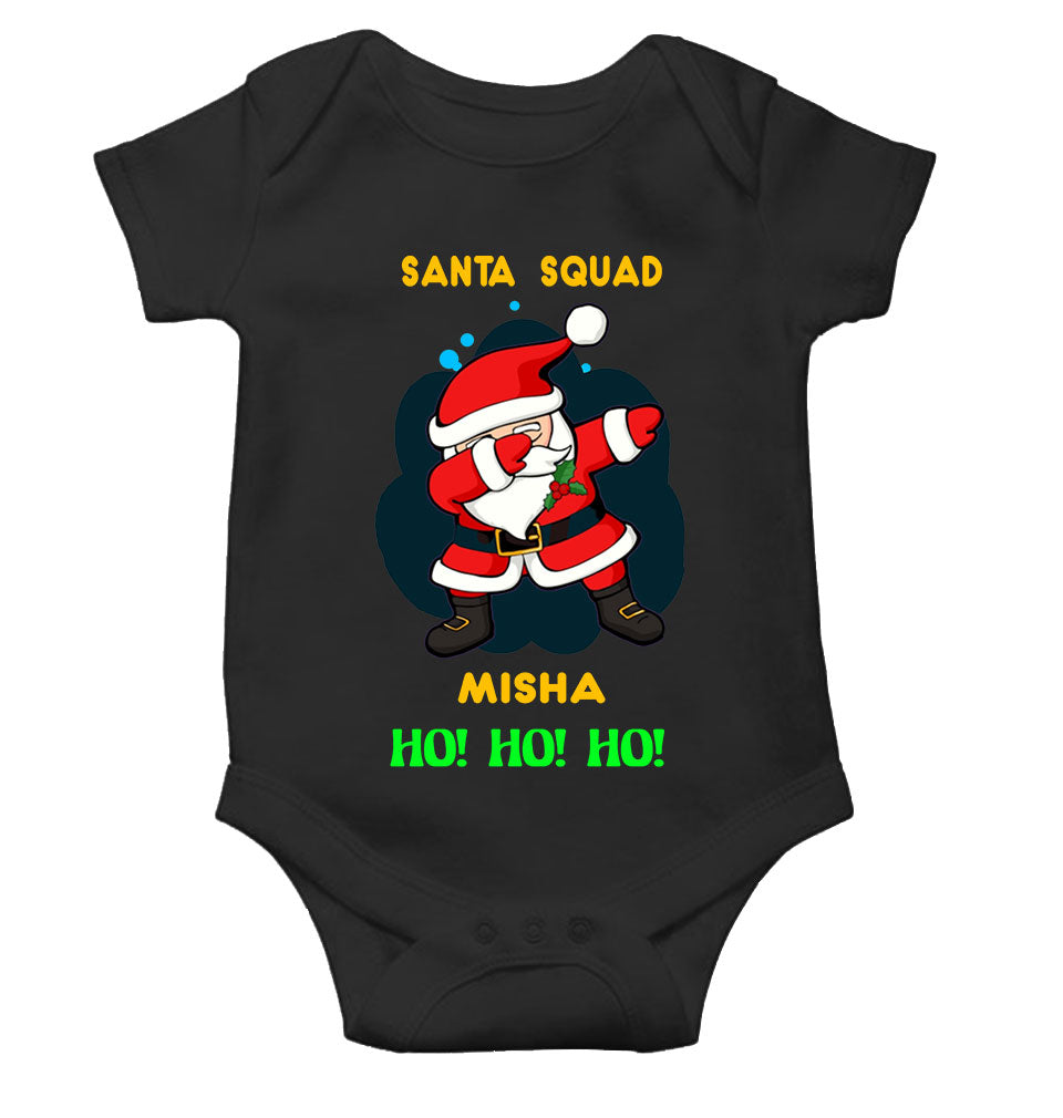 Customized Name Santa Squad Ho Ho Ho Christmas Rompers for Baby Girl- FunkyTeesClub