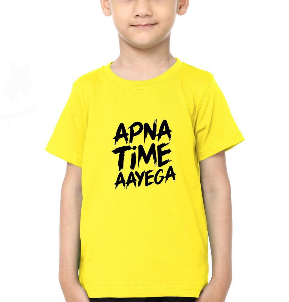 Apna Time Aayega Half Sleeves T-Shirt for Boy-FunkyTeesClub