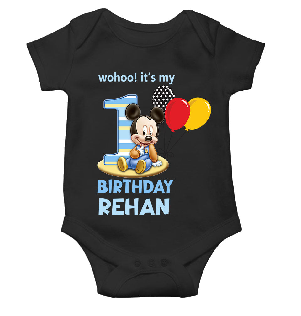 Custom Name Its My First Birthday Rompers for Baby Boy- FunkyTeesClub