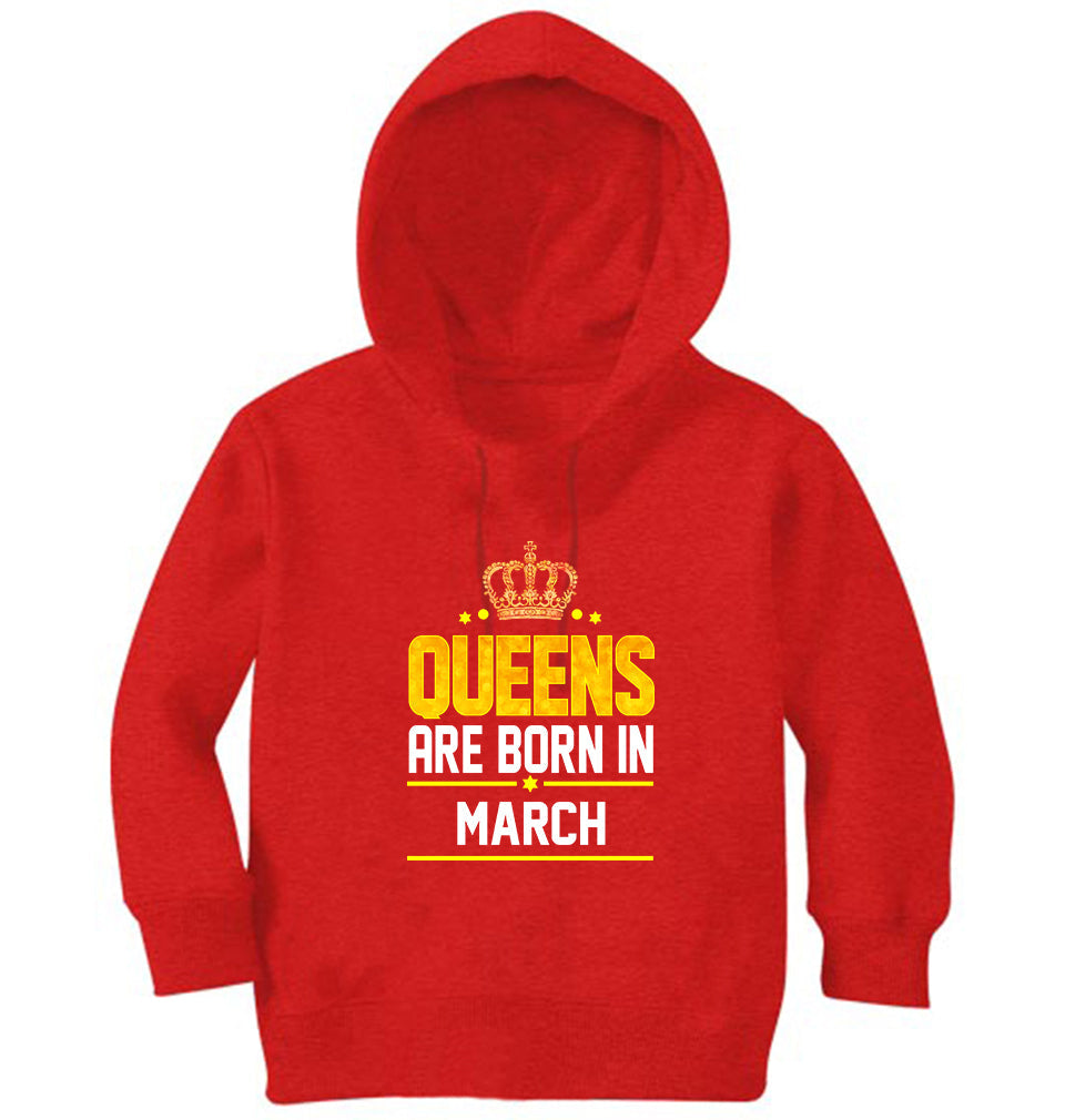 Queens Are Born In March Girl Hoodies-FunkyTeesClub
