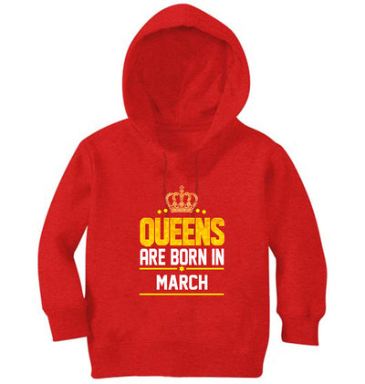 Queens Are Born In March Girl Hoodies-FunkyTeesClub