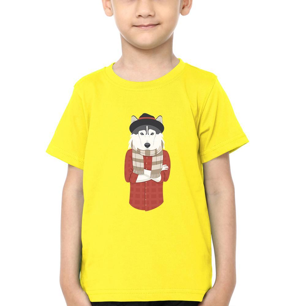 Hipster Wolf Half Sleeves T-Shirt for Boy-FunkyTeesClub