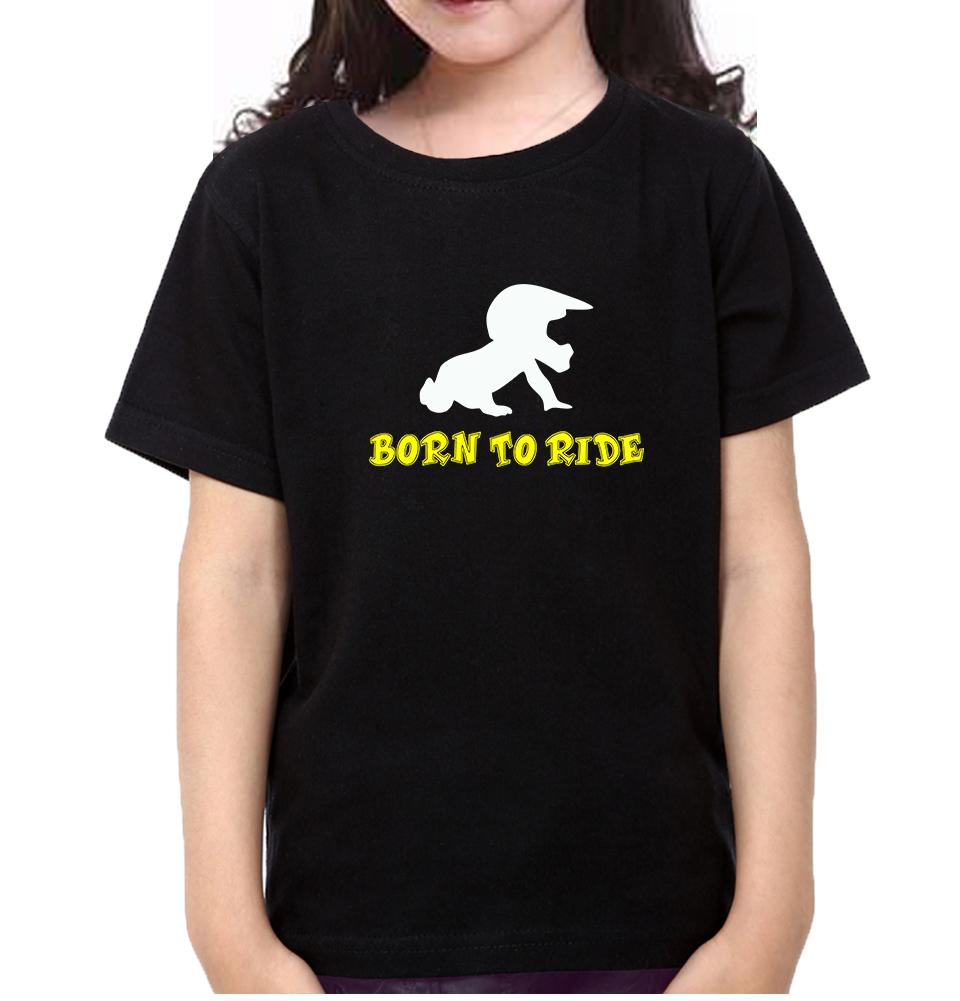 Born To Ride Half Sleeves T-Shirt For Girls -FunkyTeesClub