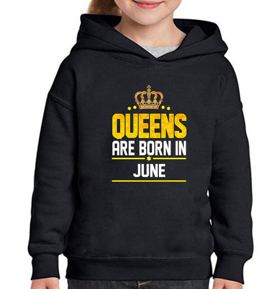 Queens Are Born In June Girl Hoodies-FunkyTeesClub