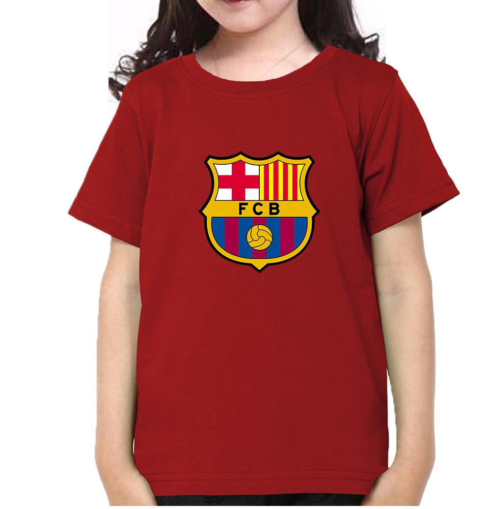 Barcelona Half Sleeves T-Shirt For Girls -FunkyTeesClub