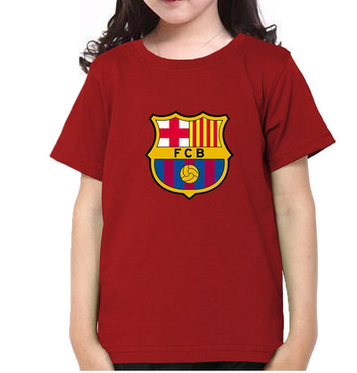 Barcelona Half Sleeves T-Shirt For Girls -FunkyTeesClub