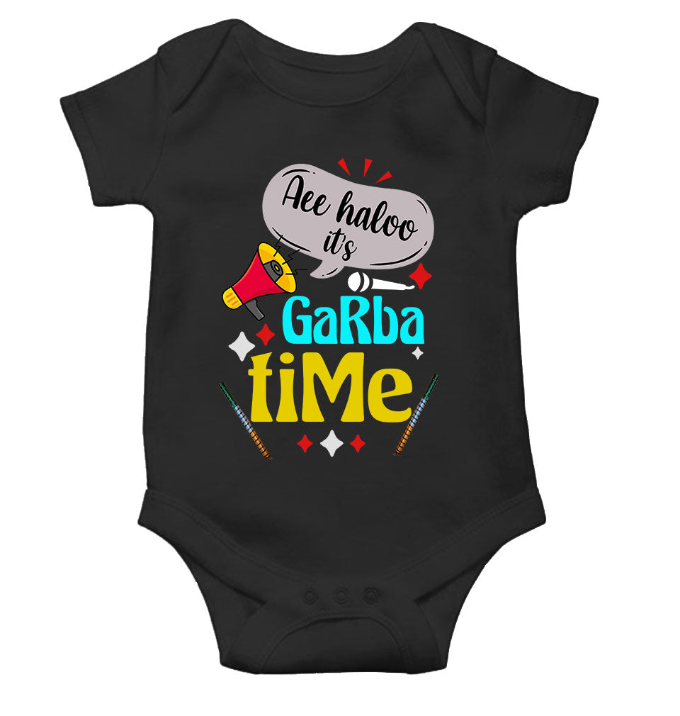 Ae Haloo Its Garba Time Navratri Rompers for Baby Girl- FunkyTeesClub