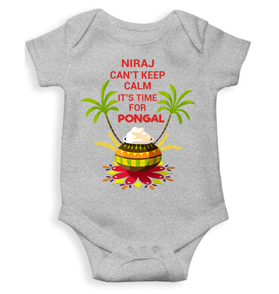 Custom Name Cant Keep Calm Its Time For Pongal Rompers for Baby Boy- FunkyTeesClub