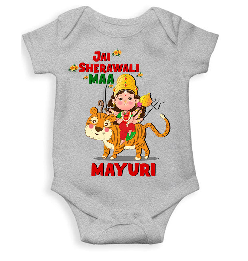 Custom Name Jai Sherawali Maa Navratri Rompers for Baby Girl- FunkyTeesClub