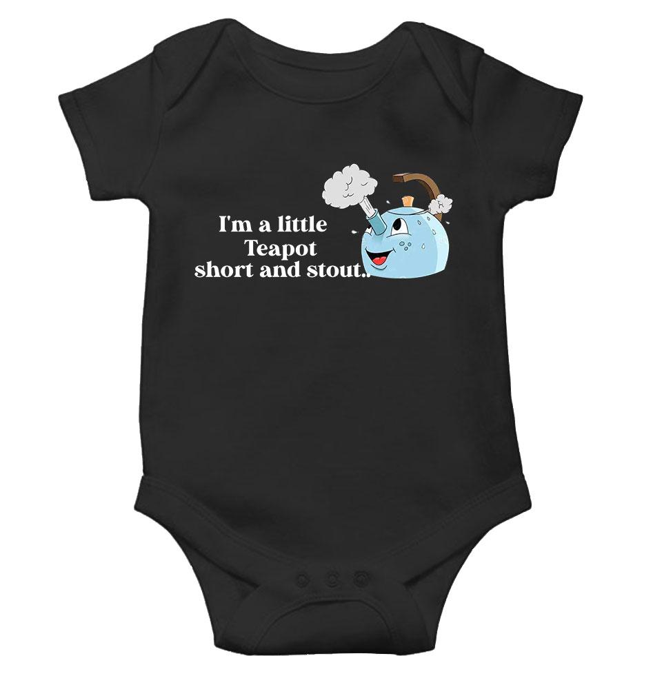 I Am A Little Teapot Poem Rompers for Baby Boy- FunkyTeesClub