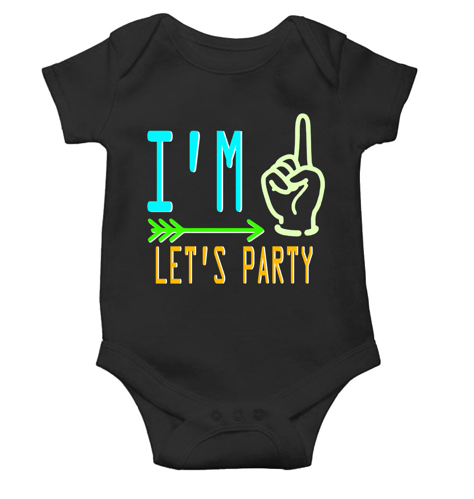 One Lets Party First Birthday Rompers for Baby Boy- FunkyTeesClub
