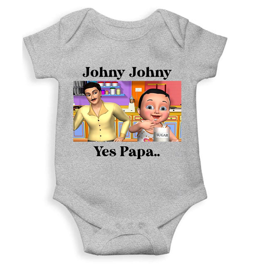 Johny Johny Yes Papa Poem Rompers for Baby Boy- FunkyTeesClub