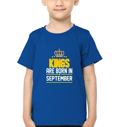 Kings Are Born In September Half Sleeves T-Shirt for Boy-FunkyTeesClub