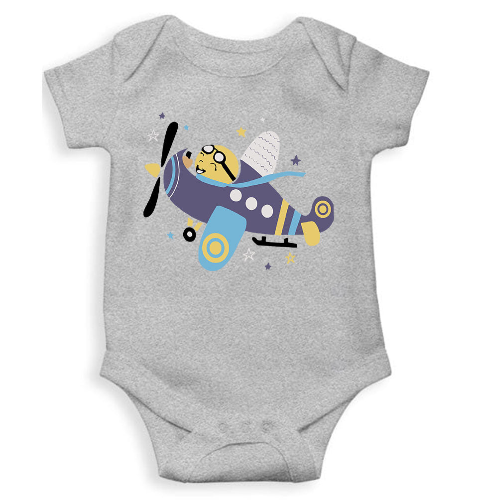 Jumbo Jet Cartoon Rompers for Baby Girl- FunkyTeesClub