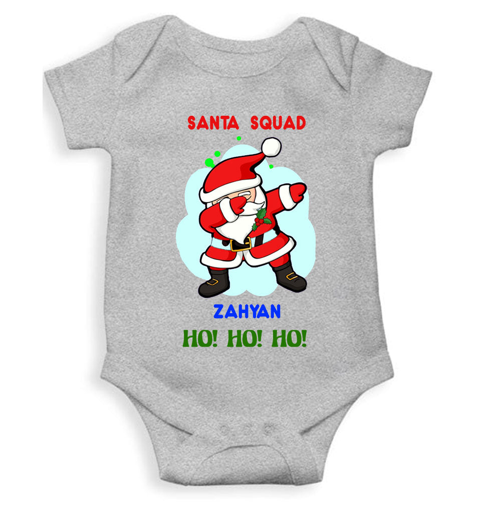 Customized Name Santa Squad Ho Ho Ho Christmas Rompers for Baby Boy- FunkyTeesClub