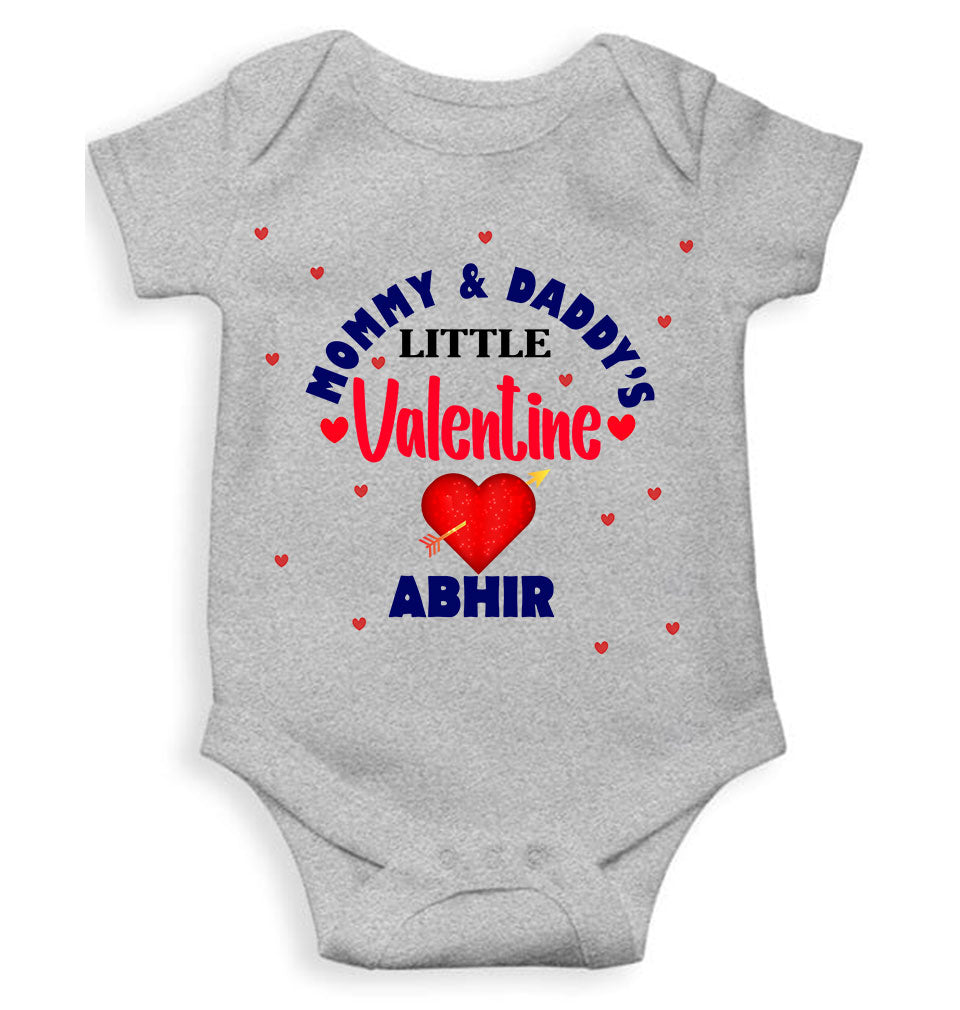 Custom Name Mommys And Daddys Little Valentine Rompers for Baby Boy- FunkyTeesClub