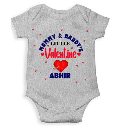 Custom Name Mommys And Daddys Little Valentine Rompers for Baby Boy- FunkyTeesClub