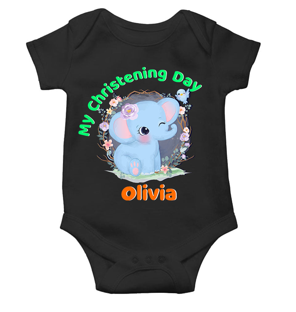 Custom Name Christening Day Baptism Rompers for Baby Girl- FunkyTeesClub