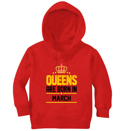Queens Are Born In March Girl Hoodies-FunkyTeesClub
