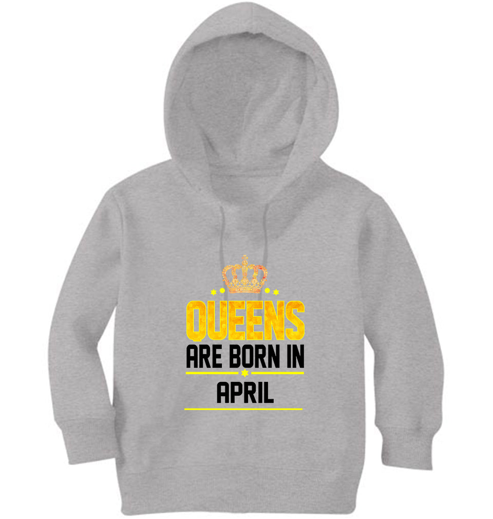 Queens Are Born In April Girl Hoodies-FunkyTeesClub