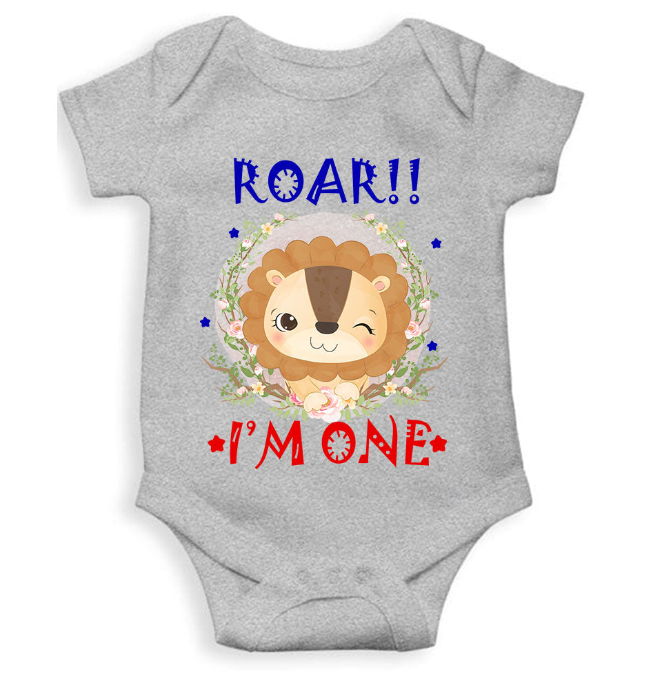 Roar I Am One First Birthday Rompers for Baby Girl- FunkyTeesClub