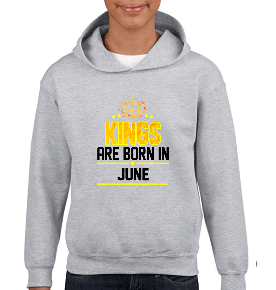 Kings Are Born In June Boy Hoodies-FunkyTeesClub