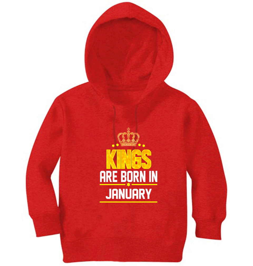 Kings Are Born In January Boy Hoodies-FunkyTeesClub